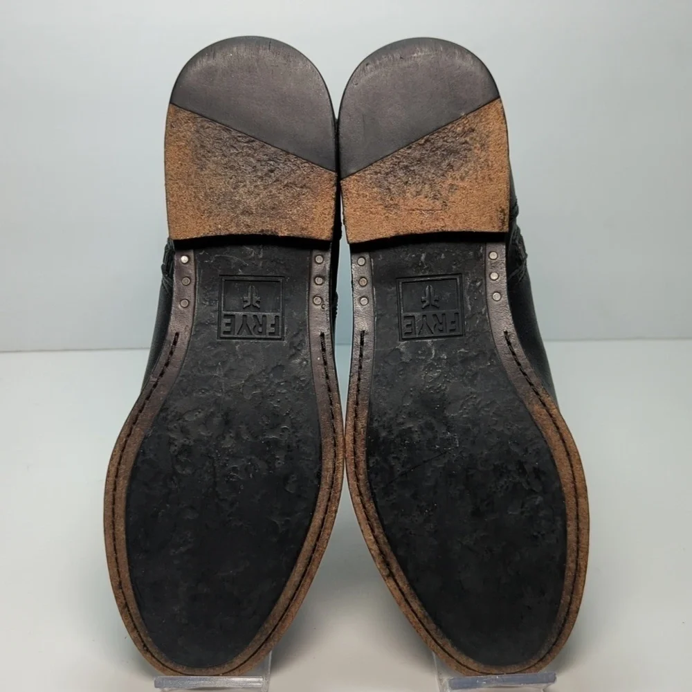 Frye Anna Gore Black Label Leather Ankle Bootie boots womans size 6.5